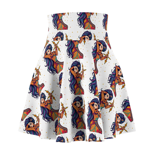 Women's Skater Skirt, (AOP), Sagittarius, Zodiac v4, Sexy Pattern
