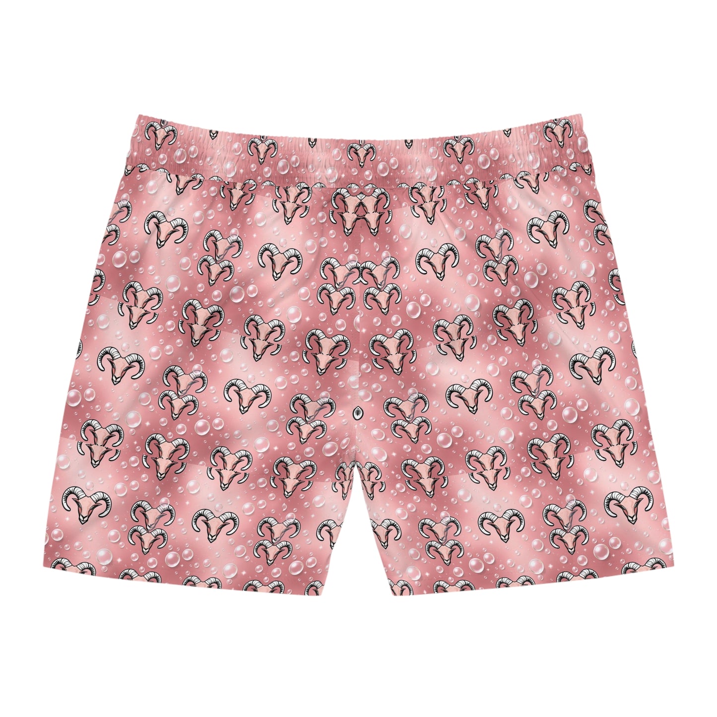 Men's Mid-Length Swim Shorts, (AOP), Aries, Zodiac v4, Bubble Pattern