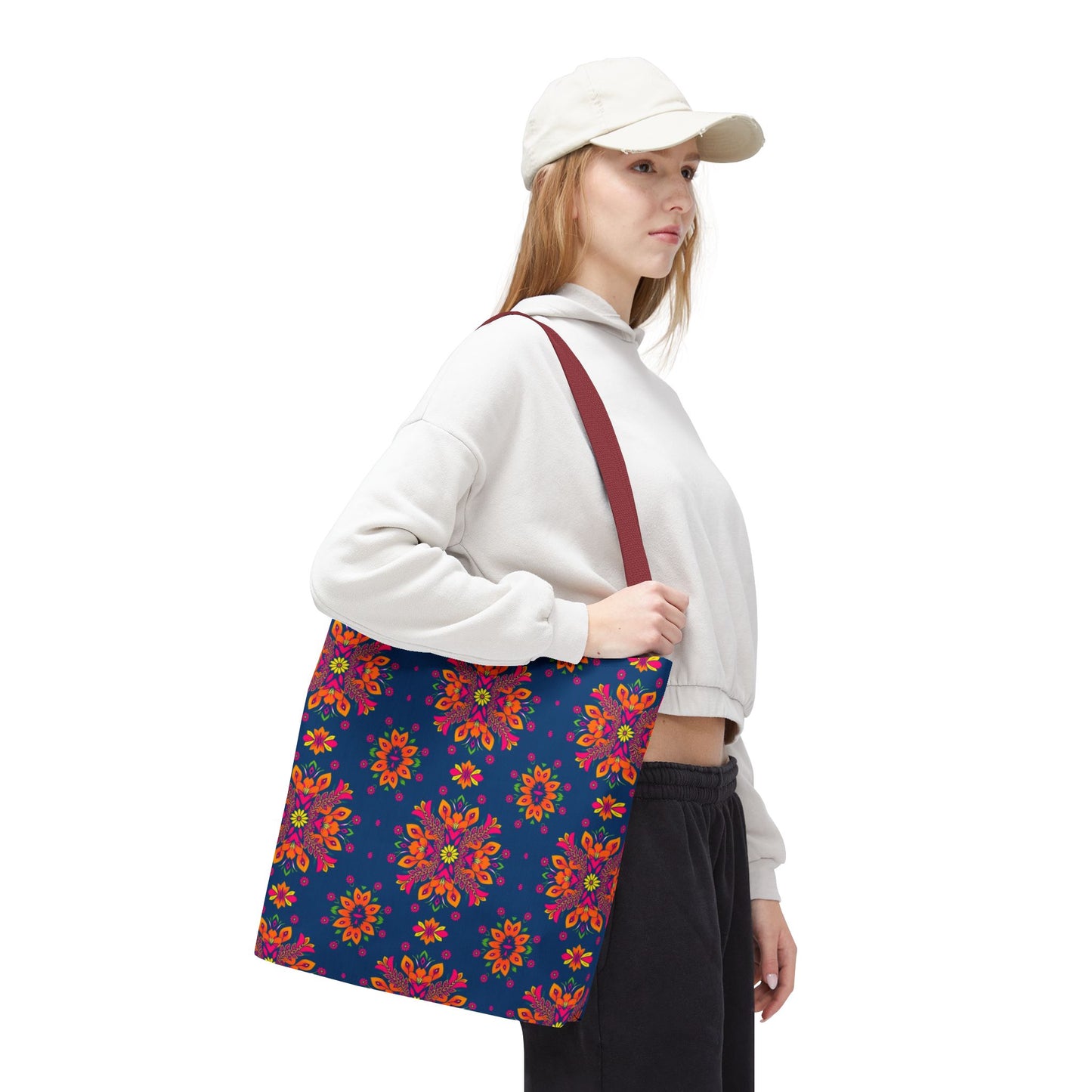 Tote Bag (AOP), Gemini, Zodiac v2, Flower Pattern