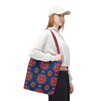 Tote Bag (AOP), Gemini, Zodiac v2, Flower Pattern