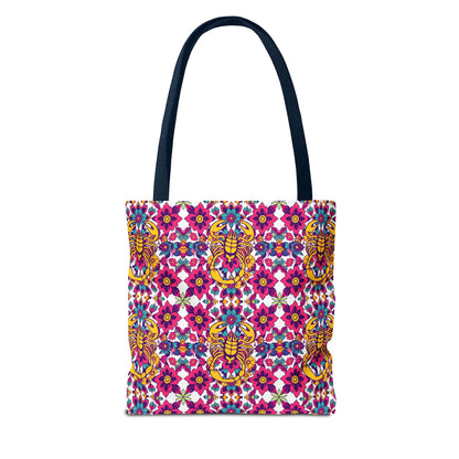 Tote Bag (AOP), Scorpio, Zodiac v1, Flower Pattern