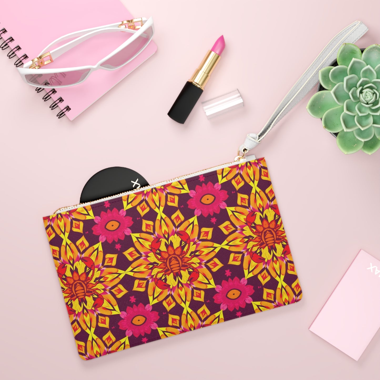 Clutch Bag, Scorpio, Zodiac v1, Flower Pattern