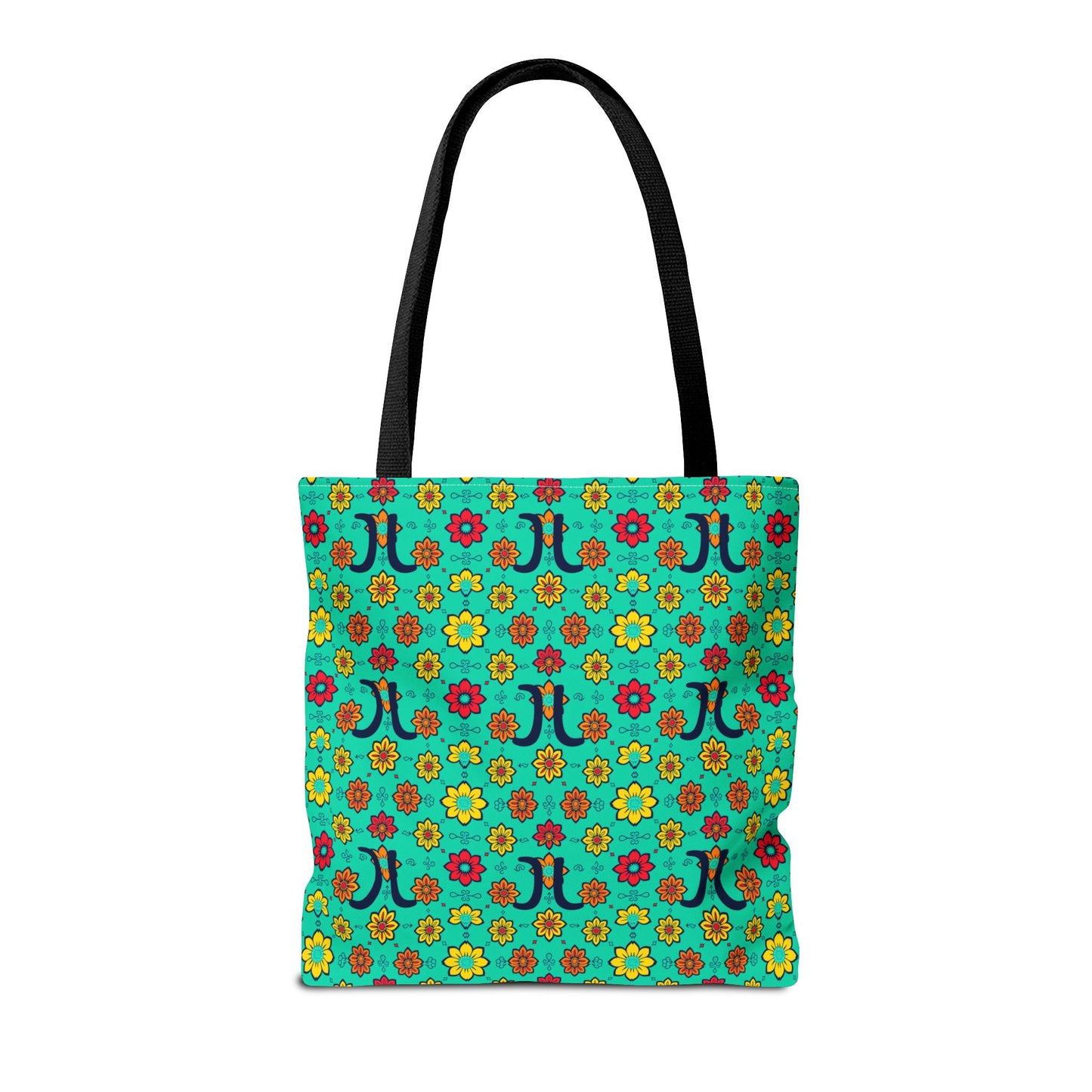 Tote Bag, (AOP), Aquarius, Zodiac, Flower Pattern
