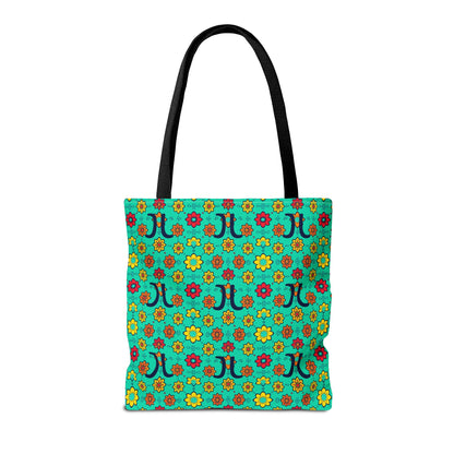 Tote Bag, (AOP), Aquarius, Zodiac, Flower Pattern
