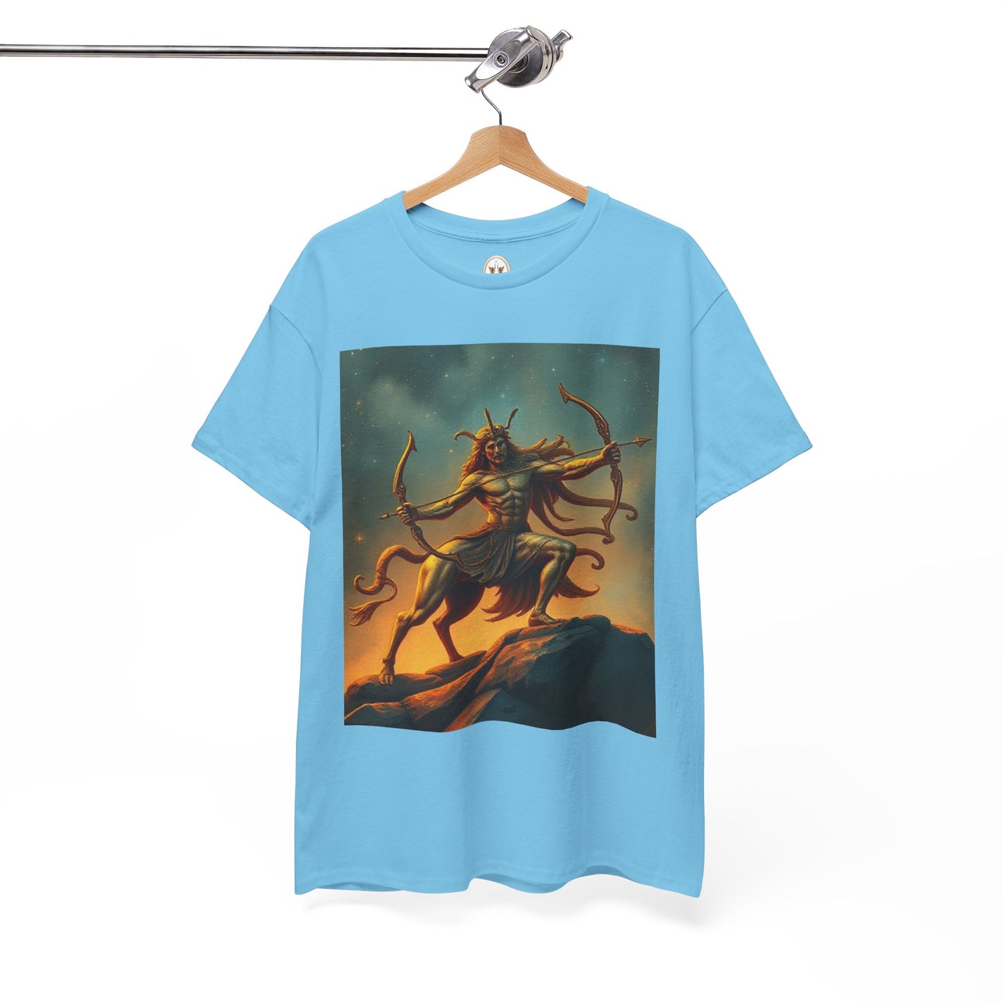 Unisex Heavy Cotton T-Shirt, Arrow Centaur, Sagittarius Zodiac Design