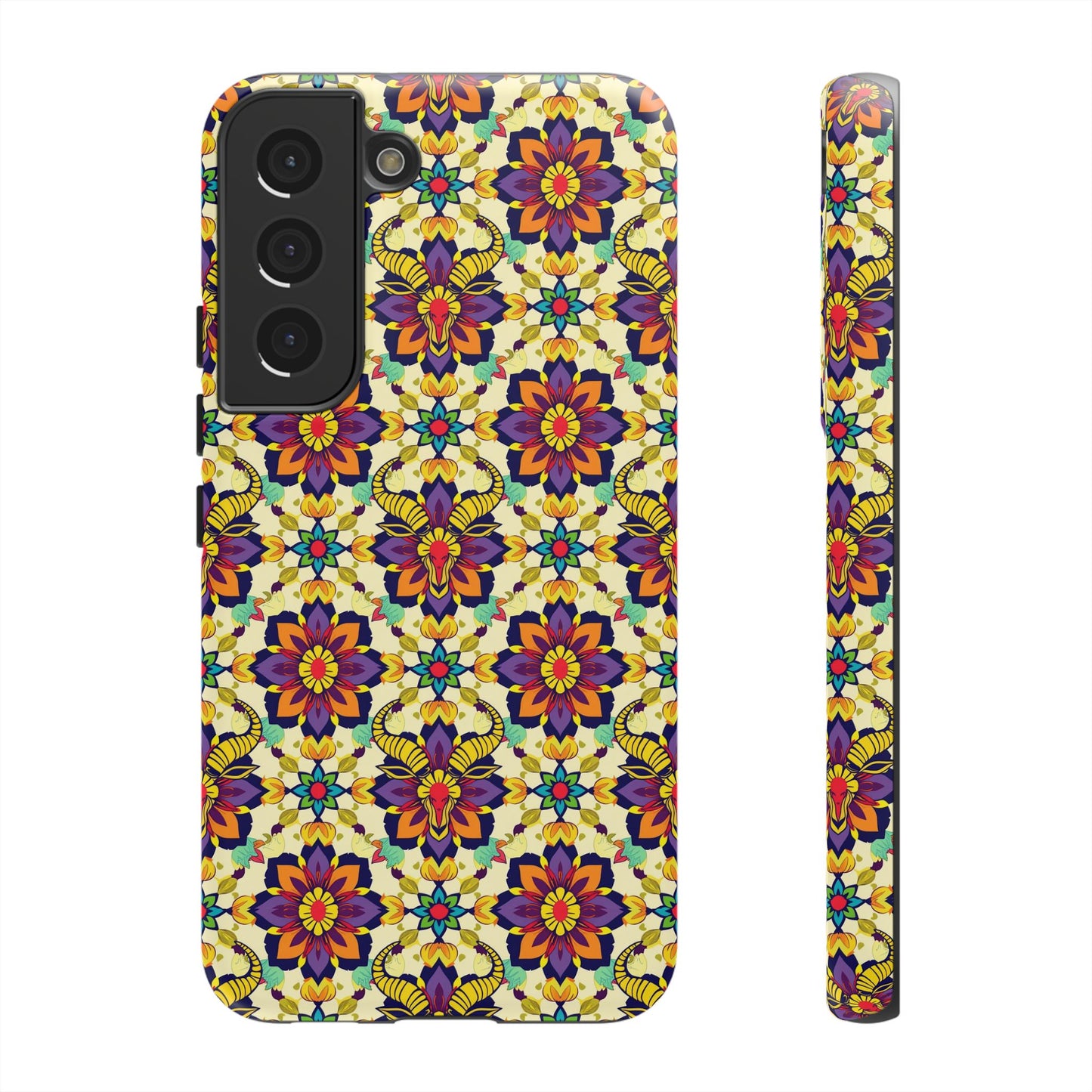 Tough Cases, Taurus, Zodiac v1, Flower Pattern
