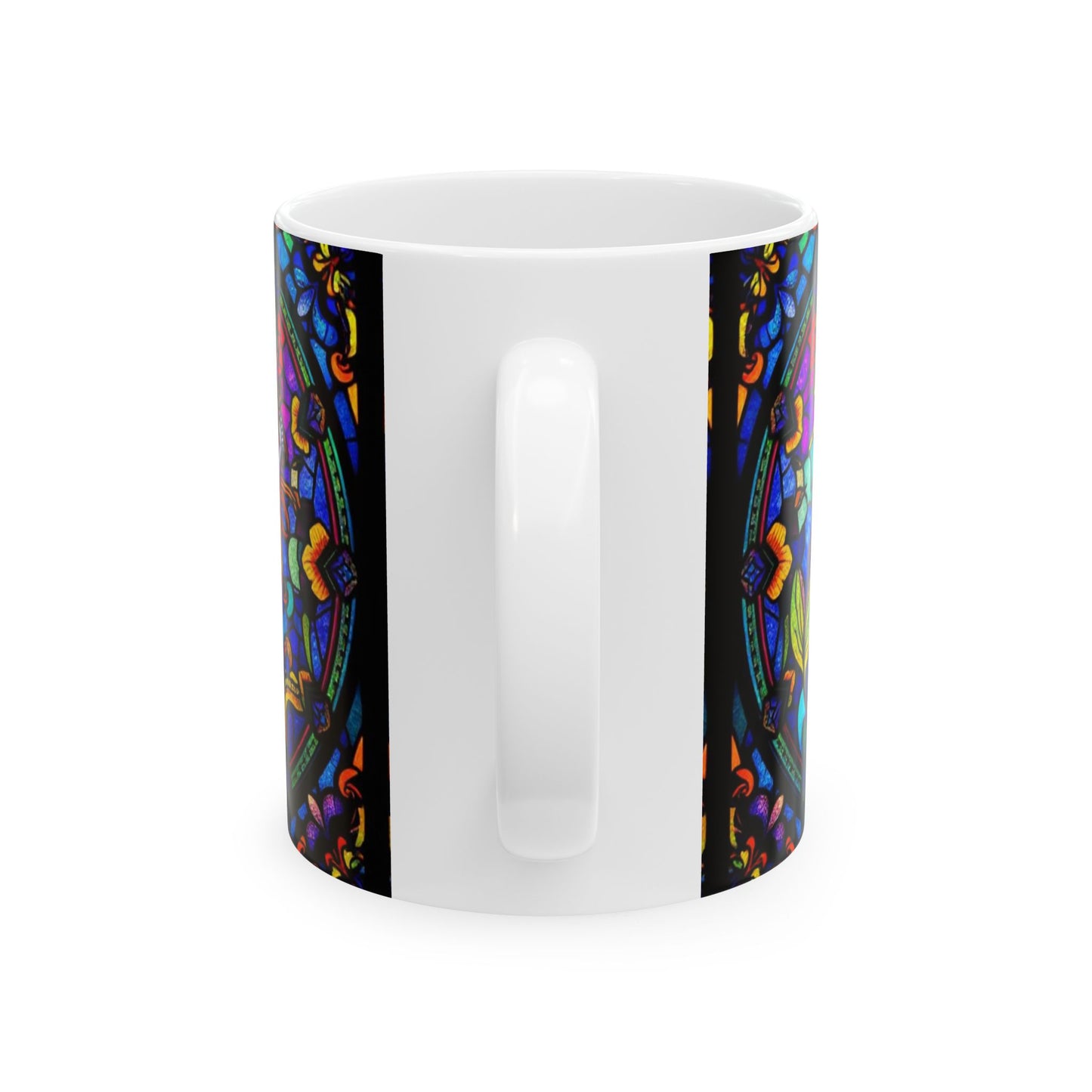 Ceramic Mug, (11oz, 15oz), Ceramic Coffee Mug, AOP, Glass Design, Aquarius Zodiac