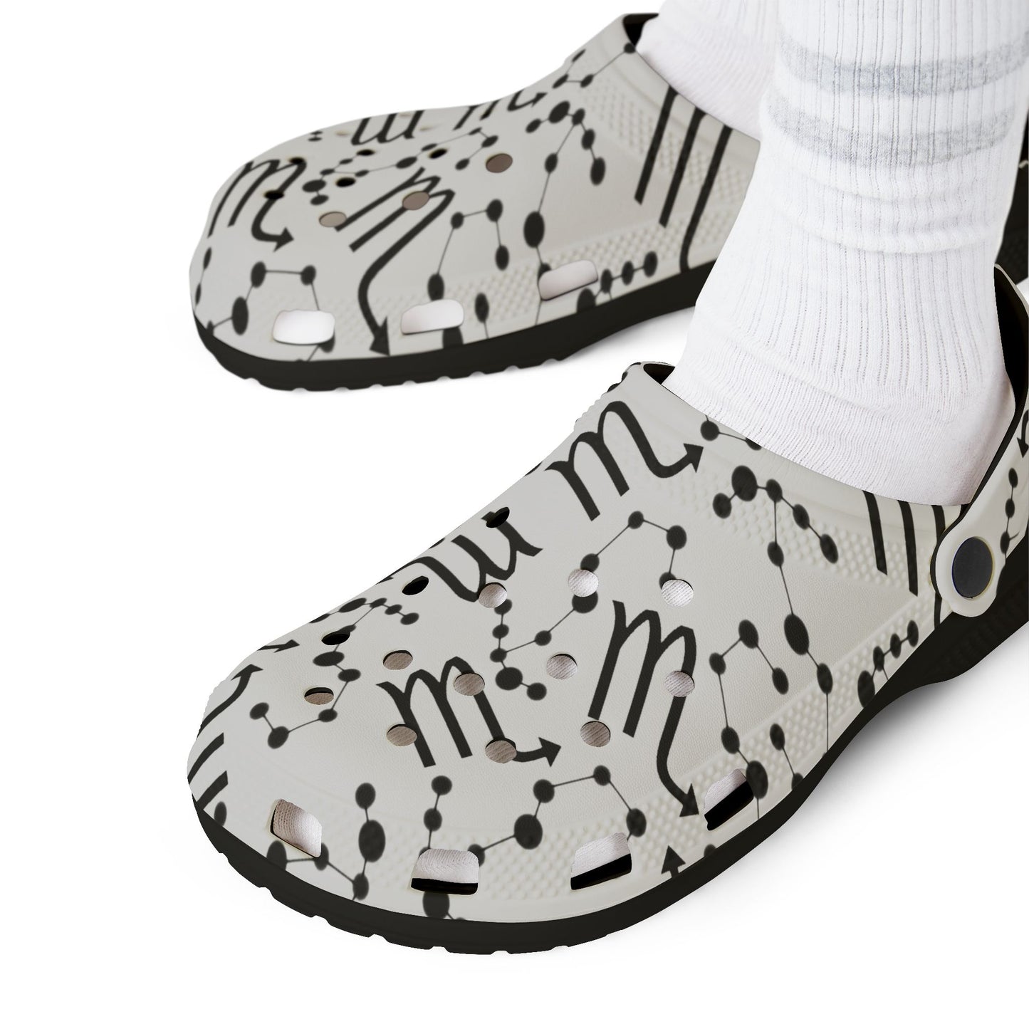 EVA Foam Rubber Shoes (AOP), Material 100% EVA, Scorpio Zodiac Design