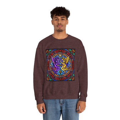 Unisex Heavy Blend™ Crewneck Sweatshirt, Glass, Gemini Zodiac Design