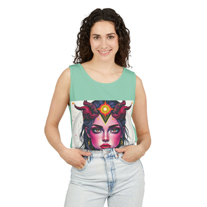 Unisex Garment-Dyed, Tank Top, Virgo Design, Pop Art, 100% US cotton