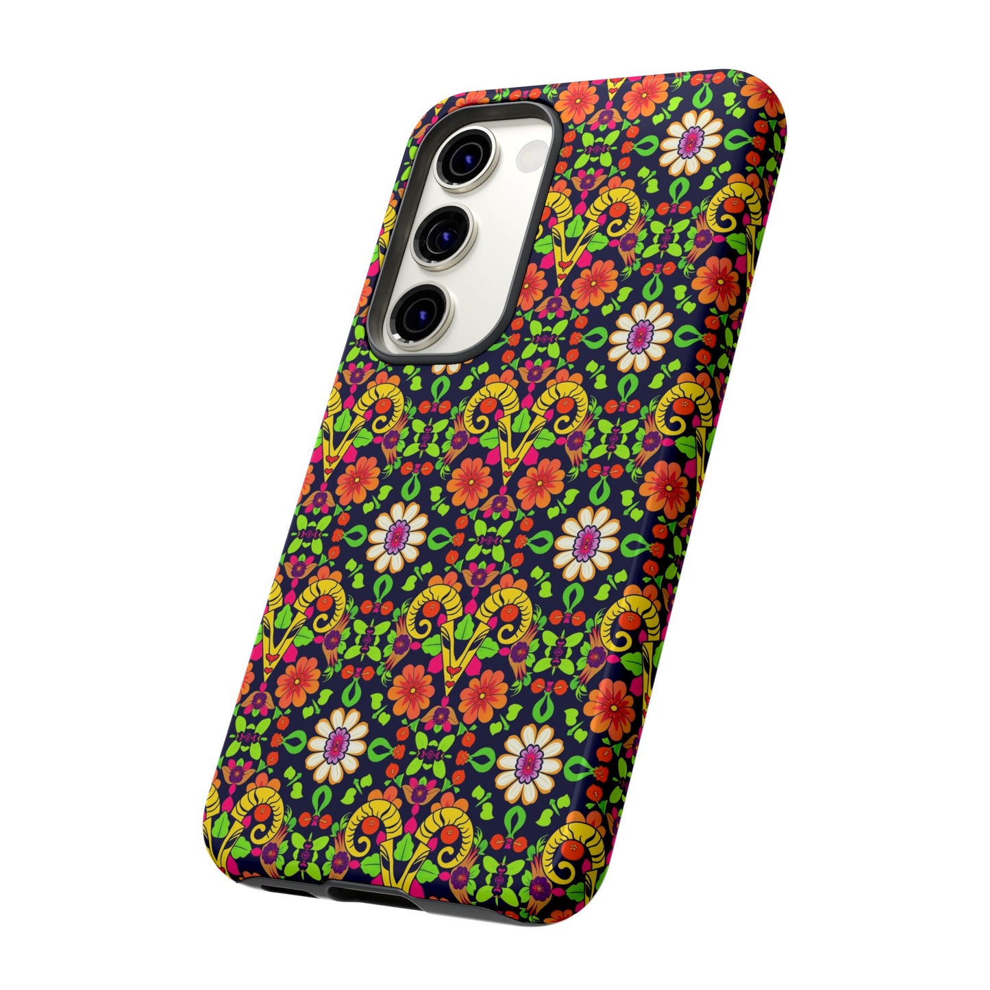 Tough Cases, Aries, Zodiac v4, Flower Pattern