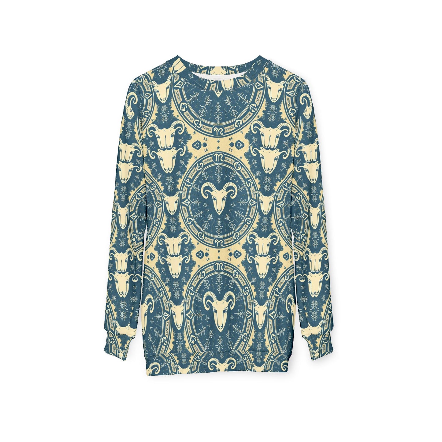 Unisex Sweatshirt, Zodiac Design, Pattern, Aries, AOP