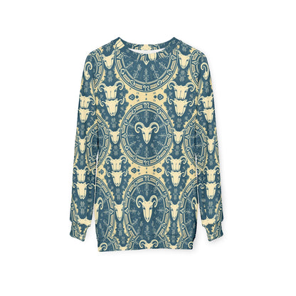Unisex Sweatshirt, Zodiac Design, Pattern, Aries, AOP