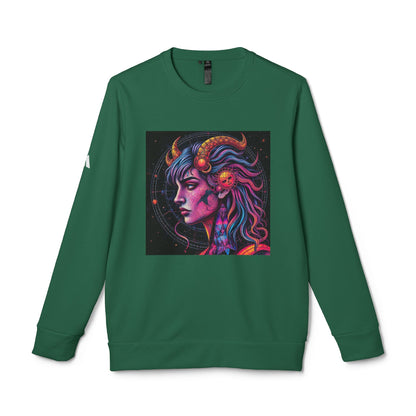 Adidas, Unisex Fleece Crewneck Sweatshirt, Virgo, Pop Art, Zodiac