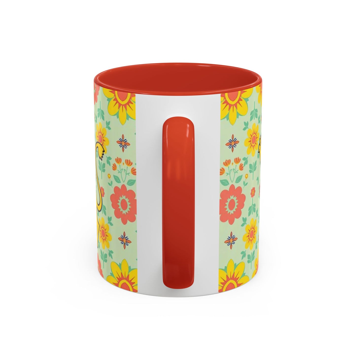 Accent Coffee Mug, Leo, Zodiac v2, Flower Pattern, (11, 15oz)
