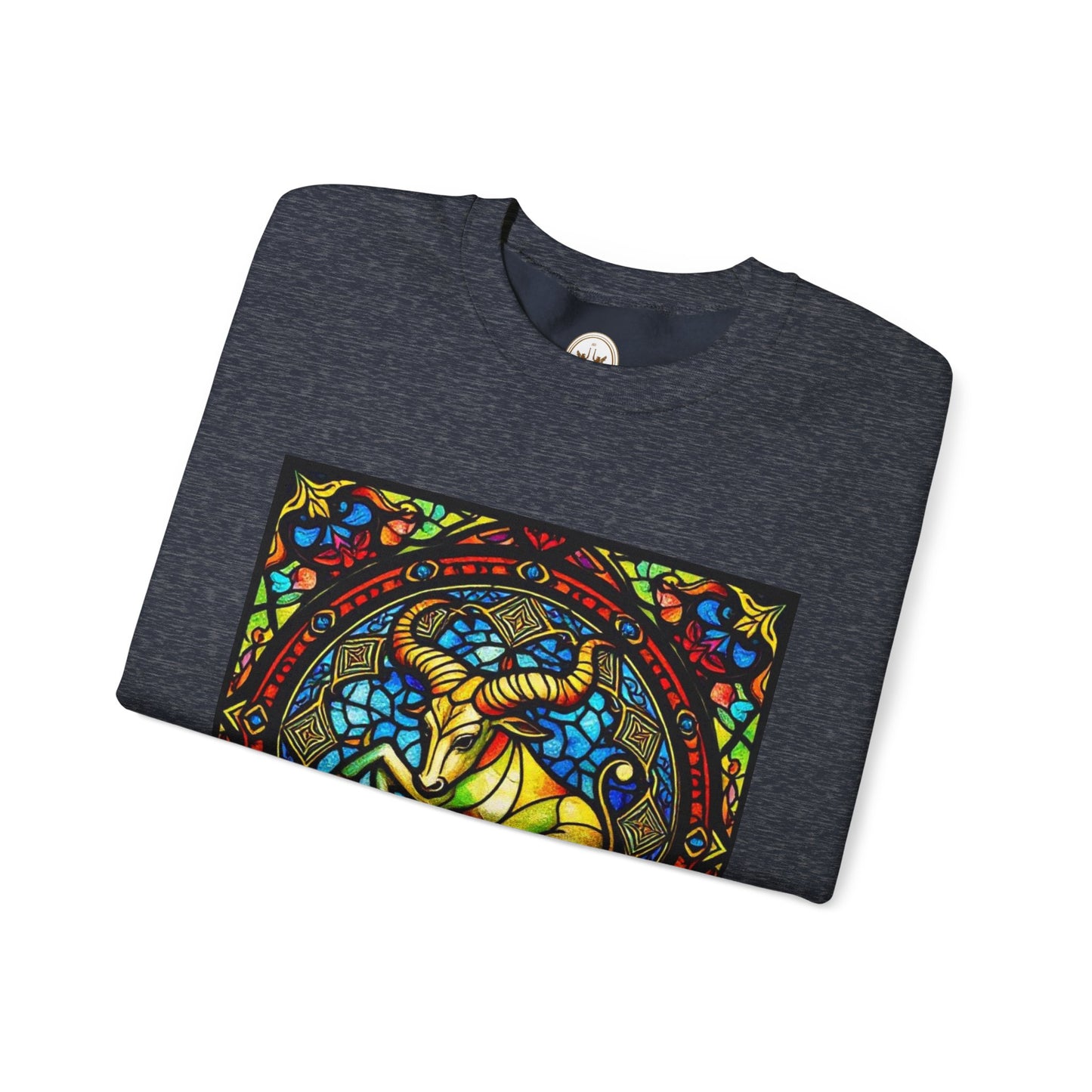 Unisex Heavy Blend™ Crewneck Sweatshirt, Glass, Taurus Zodiac Design