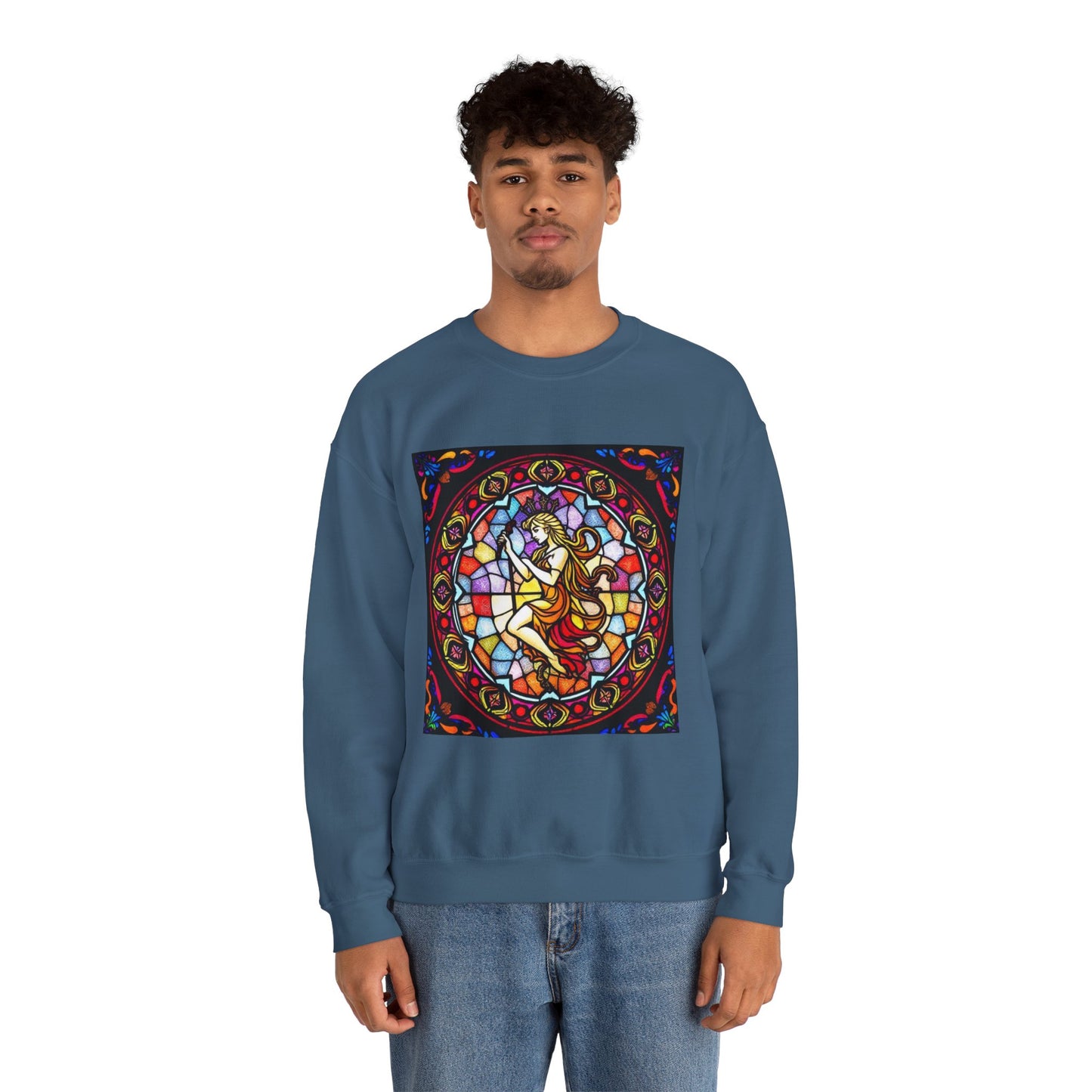 Unisex Heavy Blend™ Crewneck Sweatshirt, Glass, Virgo Zodiac Design