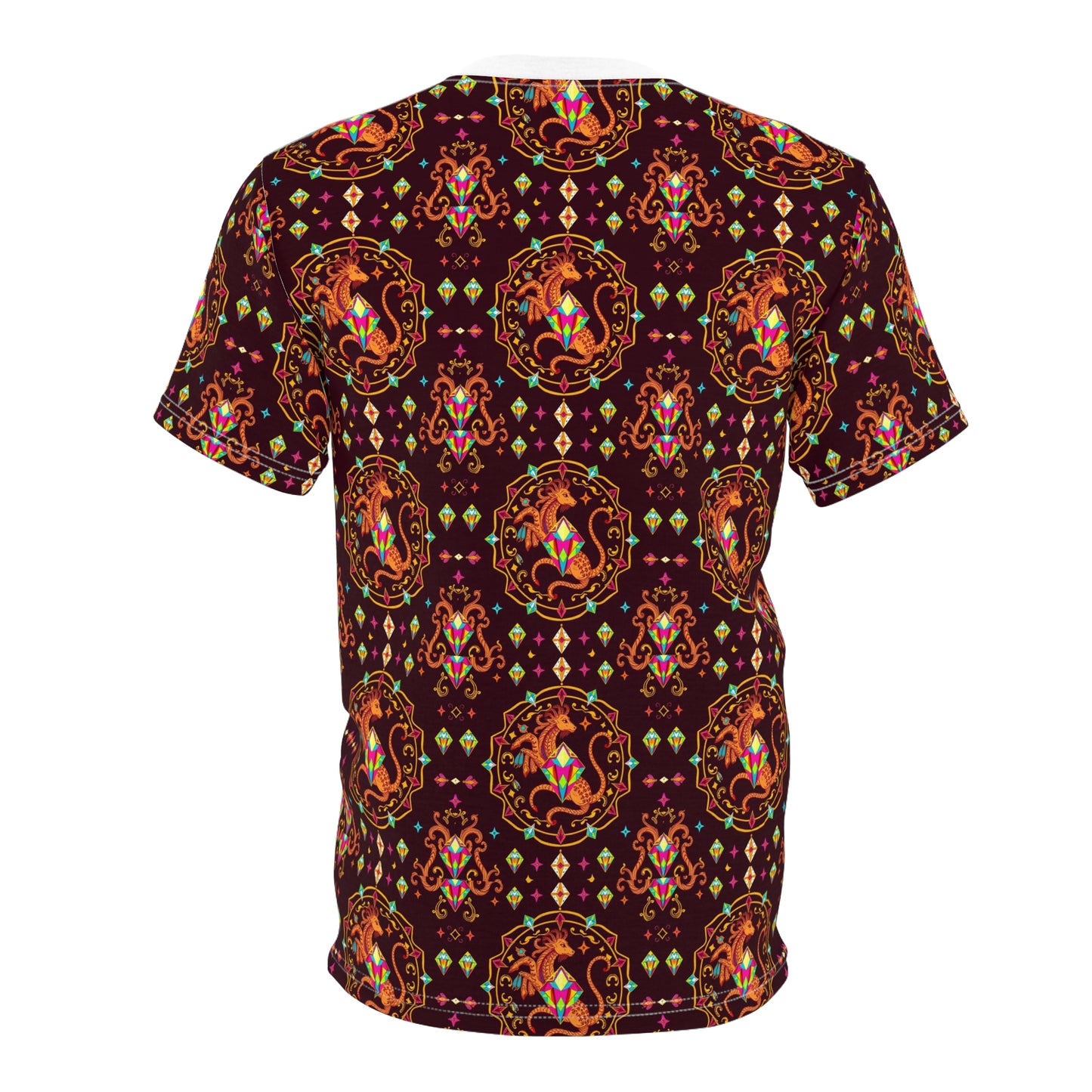 Unisex Cut & Sew T-Shirt, (AOP), Virgo, Zodiac v3, Jewels Pattern