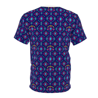 Unisex Cut & Sew T-Shirt, (AOP), Libra, Zodiac v2, Jewels Pattern