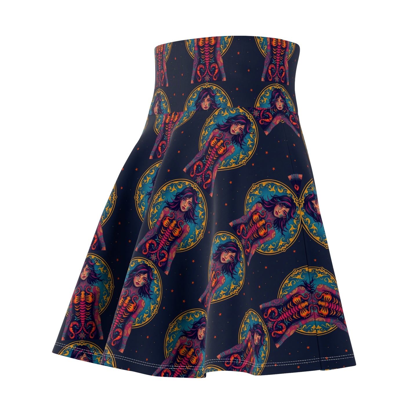 Women's Skater Skirt, (AOP), Scorpio, Zodiac, Sexy Pattern