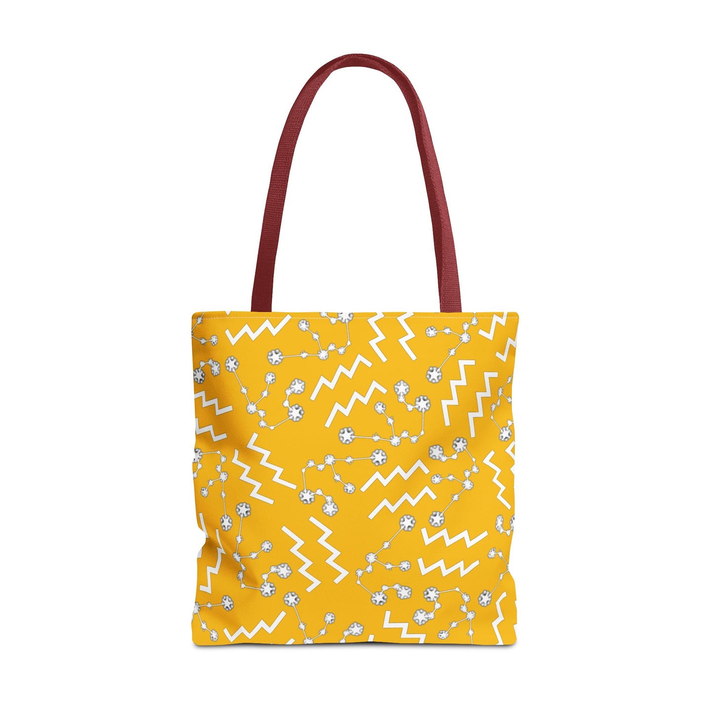 Tote Bag, Aquarius Zodiac Sign, AOP, (Yellow, White)