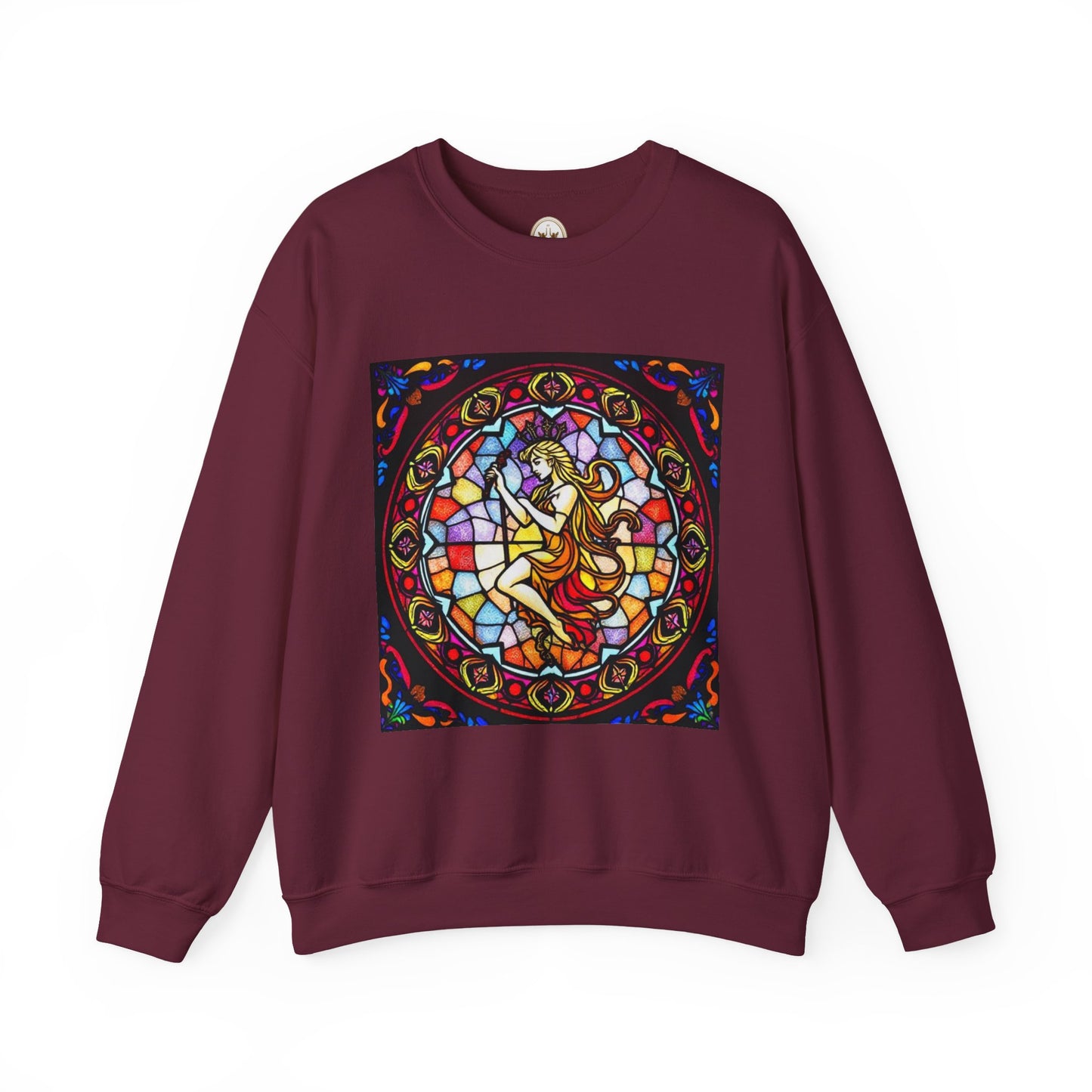 Unisex Heavy Blend™ Crewneck Sweatshirt, Glass, Virgo Zodiac Design