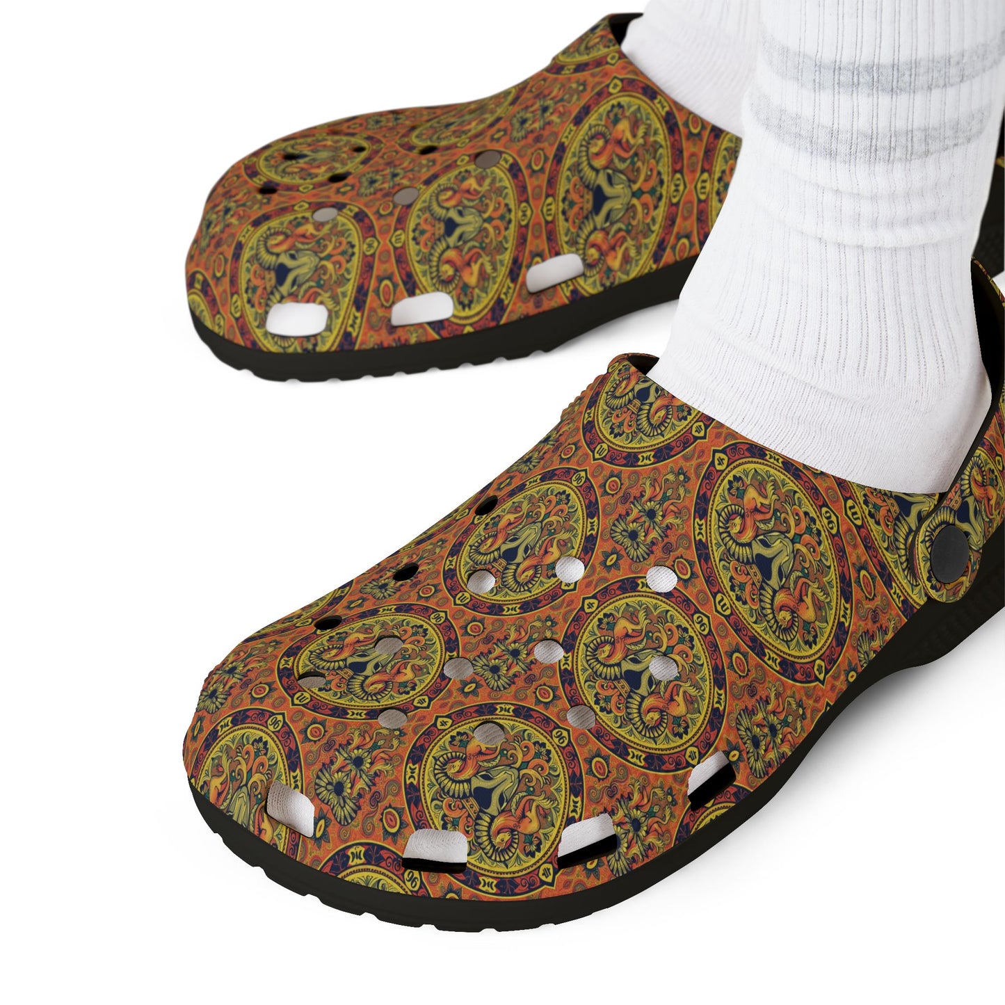 EVA Foam Rubber Shoes, (AOP), Aries, Zodiac v4, Pattern