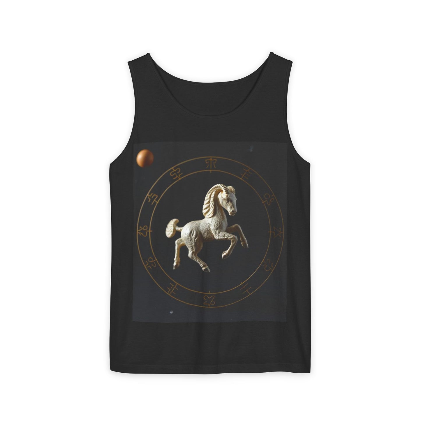 Unisex Garment-Dyed, Tank Top, Capricorn Design, Space Animal, 100% US cotton
