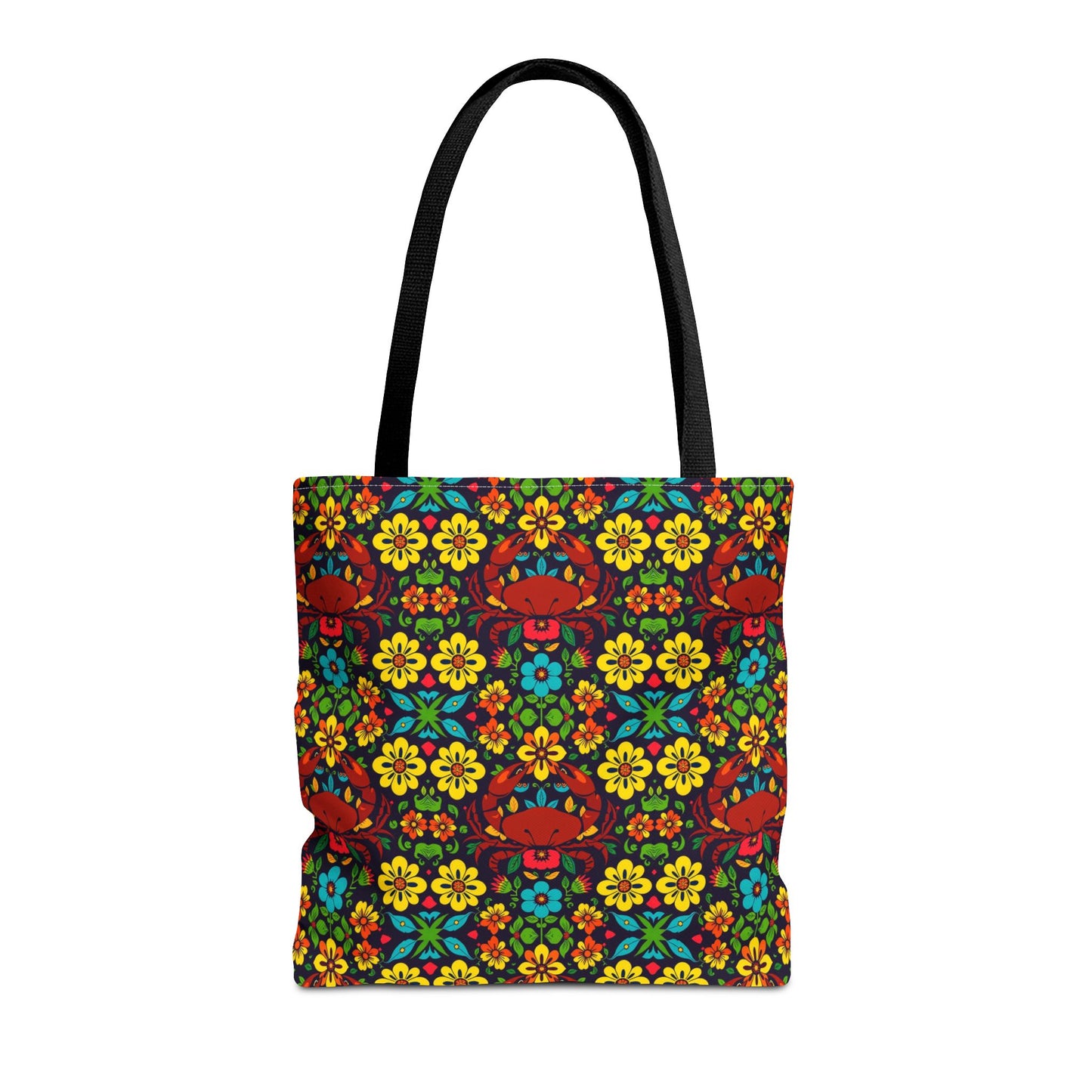 Tote Bag, (AOP), Cancer, Zodiac v4, Flower Pattern