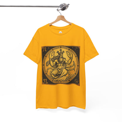 Unisex Heavy Cotton T-Shirt, Crab King v1, Cancer Zodiac Design