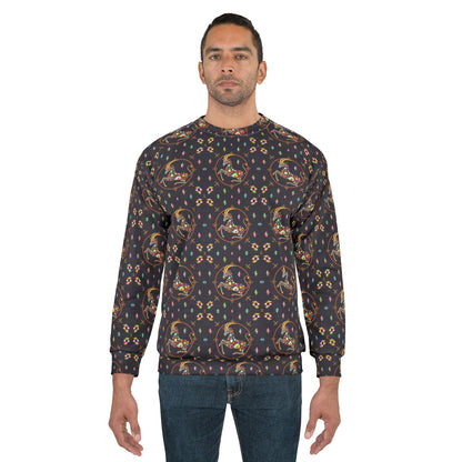 Unisex Sweatshirt (AOP), Capricorn, Zodiac v4, Jewel Pattern