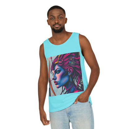 Unisex Garment-Dyed, Tank Top, Sagittarius Design, Pop Art, 100% US cotton