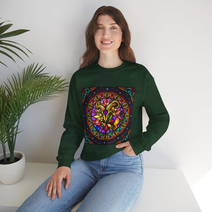 Unisex Heavy Blend™ Crewneck Sweatshirt, Glass 1, Taurus Zodiac Design