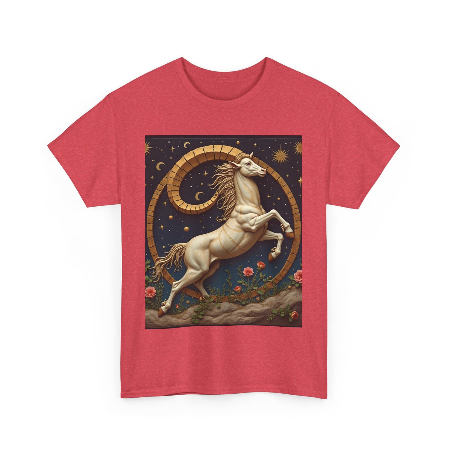 Unisex Heavy Cotton T-Shirt, Aries Animal 1v, Zodiac Design