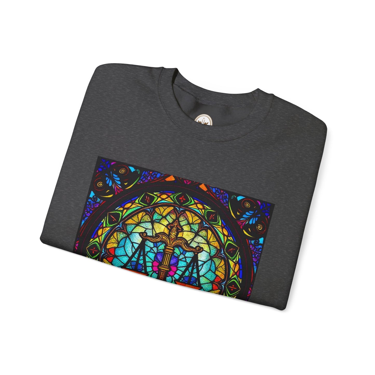 Unisex Heavy Blend™ Crewneck Sweatshirt, Glass, Libra Zodiac Design