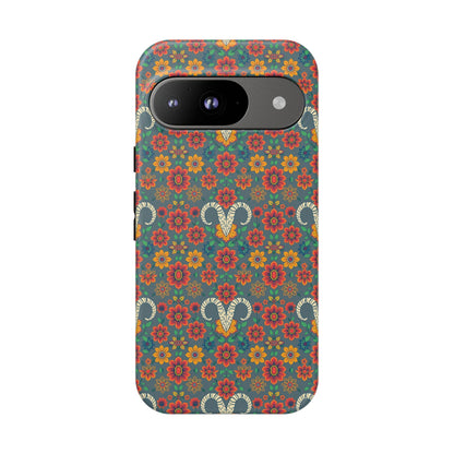 Tough Cases, Aries, Zodiac v3, Flower Pattern