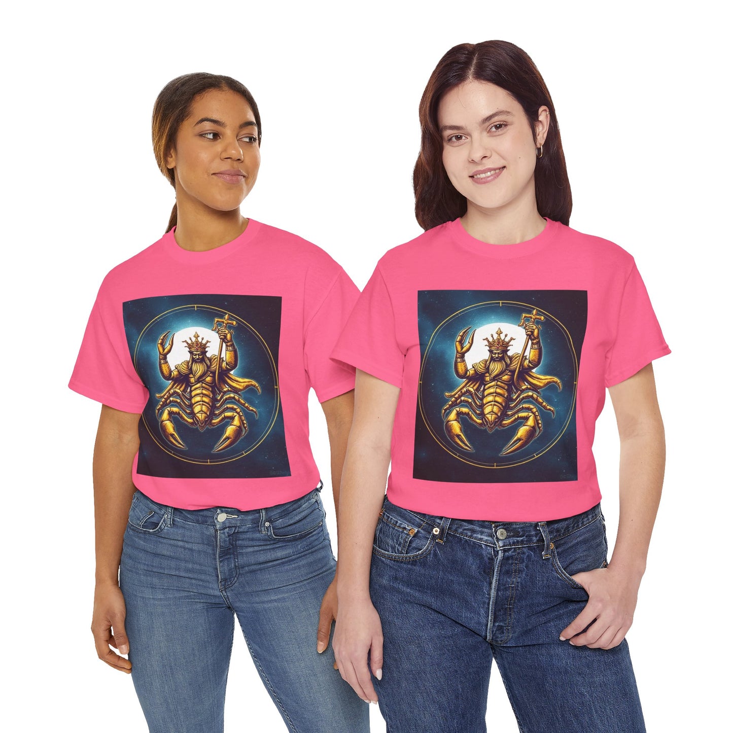 Unisex Heavy Cotton T-Shirt, Moon, Scorpio Zodiac Design