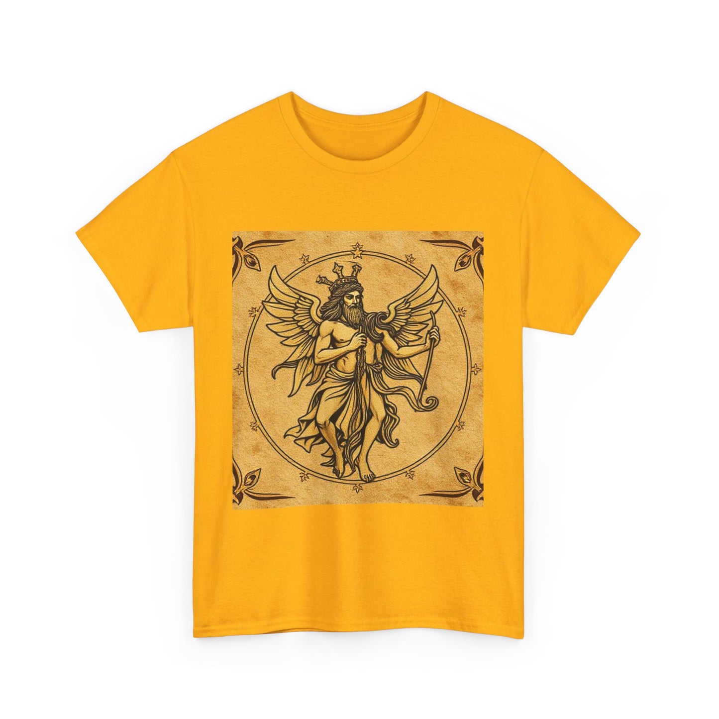 Unisex Heavy Cotton T-Shirt, Pencil Art v1, Gemini Zodiac Design