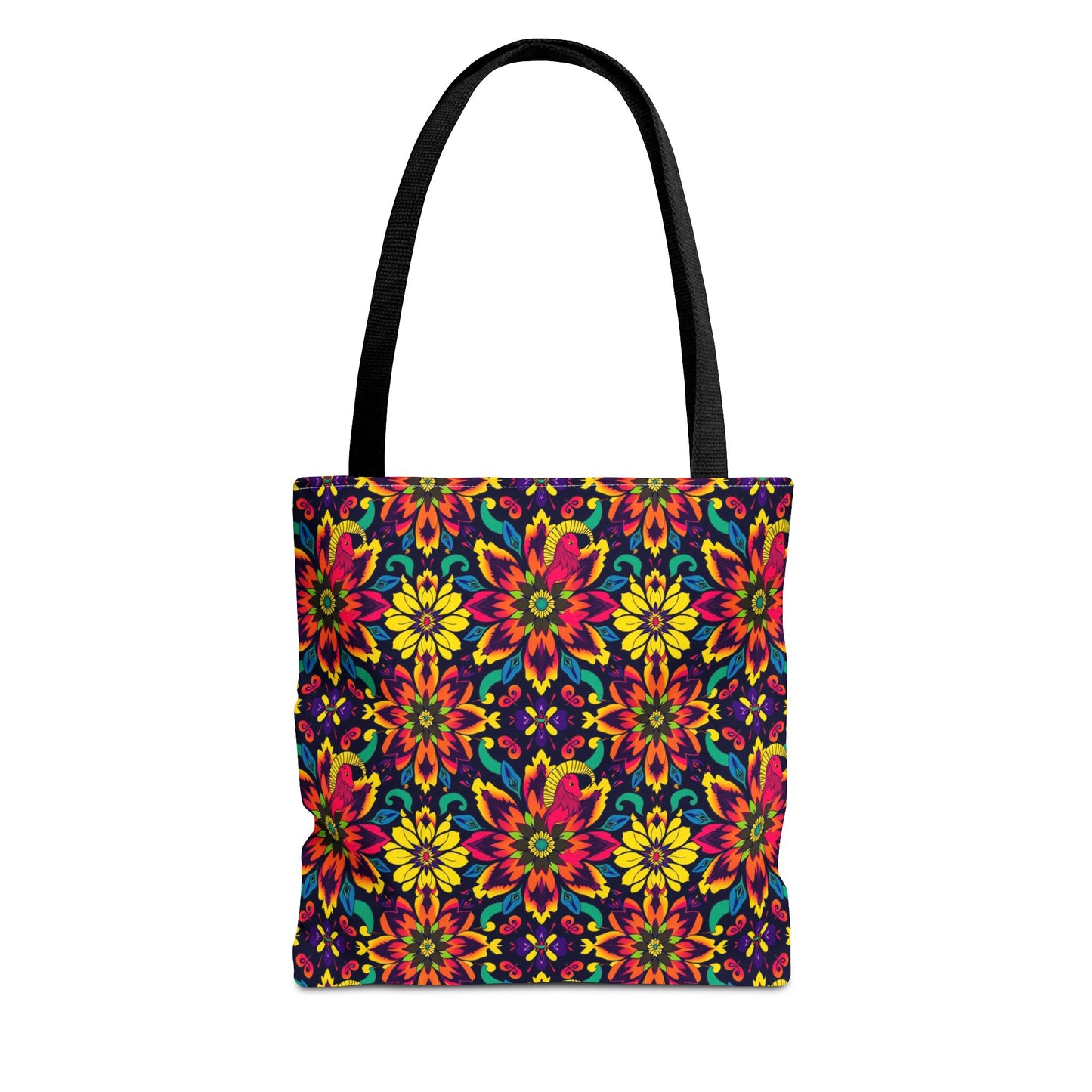 Tote Bag, (AOP), Capricorn, Zodiac, Flower Pattern