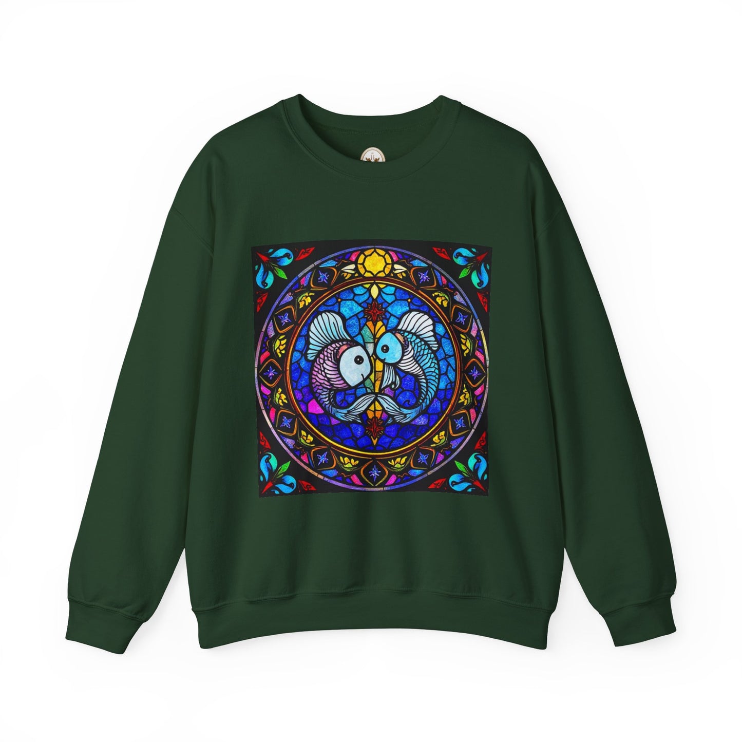 Unisex Heavy Blend™ Crewneck Sweatshirt, Glass, Pisces Zodiac Design