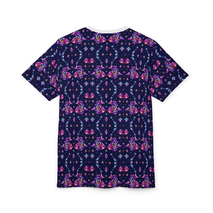 Unisex Cut & Sew T-Shirt, (AOP), Pisces, Zodiac v2, Jewels Pattern