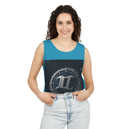 Unisex Garment-Dyed, Tank Top, Gemini Design, Space Symbol v1, 100% US cotton