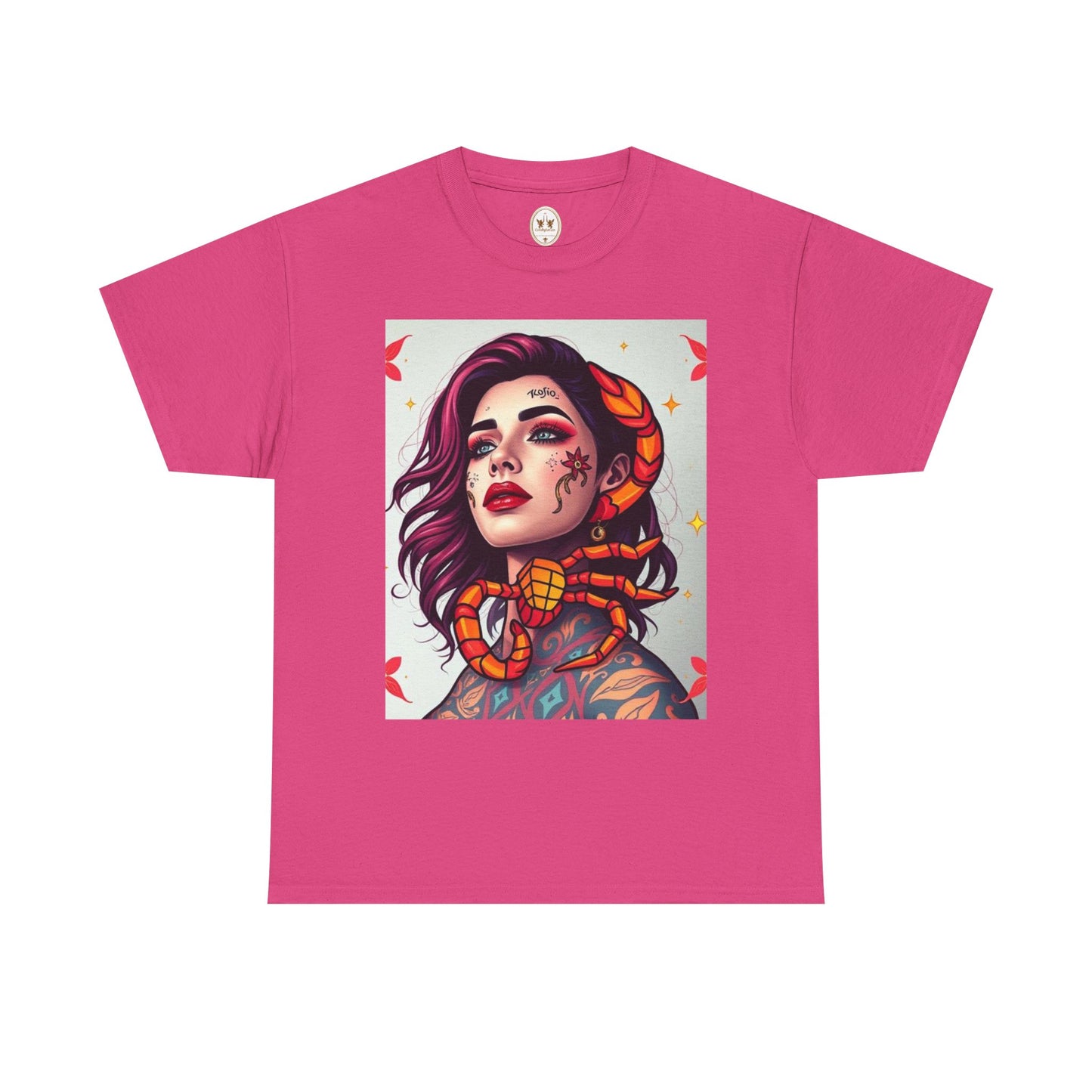 Unisex Heavy Cotton T-Shirt, Scorpio, Zodiac v3, Sexy Art