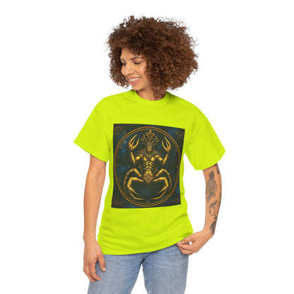 Unisex Heavy Cotton T-Shirt, Scorpion King 1v, Cancer Zodiac Design