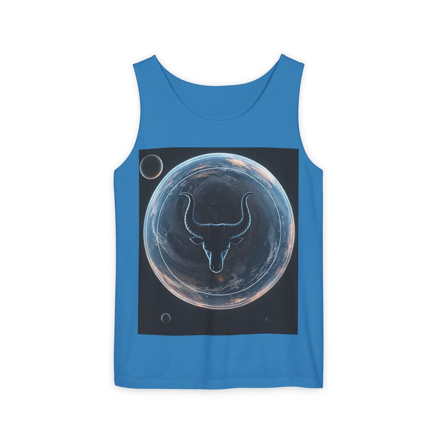 Unisex Garment-Dyed, Tank Top, Taurus Design, Planet Animal v1, 100% US cotton