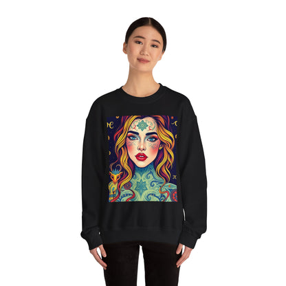 Unisex Heavy Blend™ Crewneck Sweatshirt, Aquarius, Zodiac, Sexy Pattern