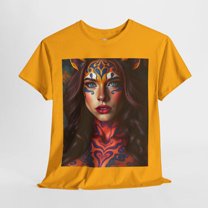 Unisex Heavy Cotton T-Shirt, Leo, Zodiac, Sexy Art
