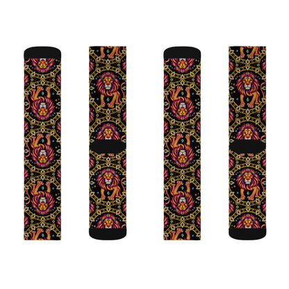 Sublimation Socks, Leo, Zodiac v2, Jewel Pattern