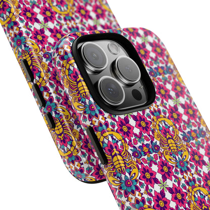 Tough Cases, Scorpio, Zodiac v2, Flower Pattern