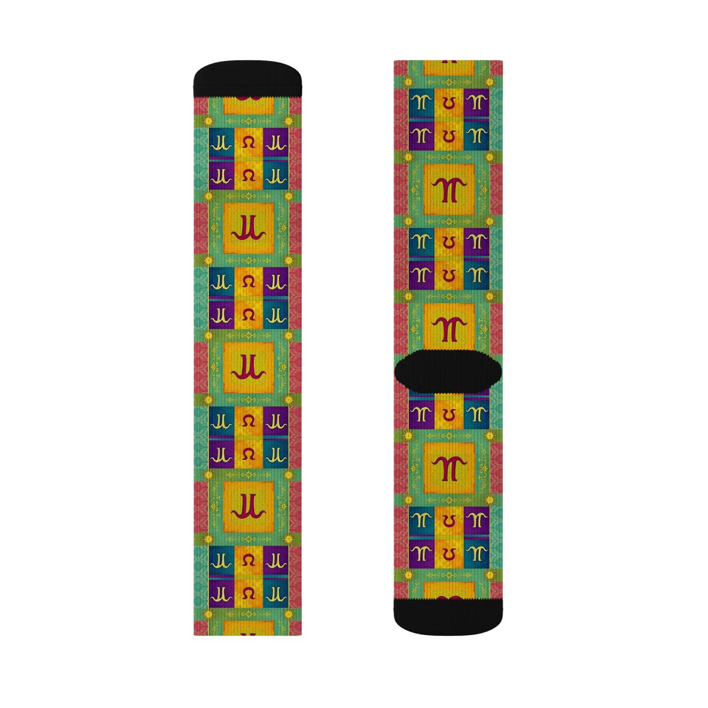 Sublimation Socks, Aquarius, Zodiac, Shapes Pattern